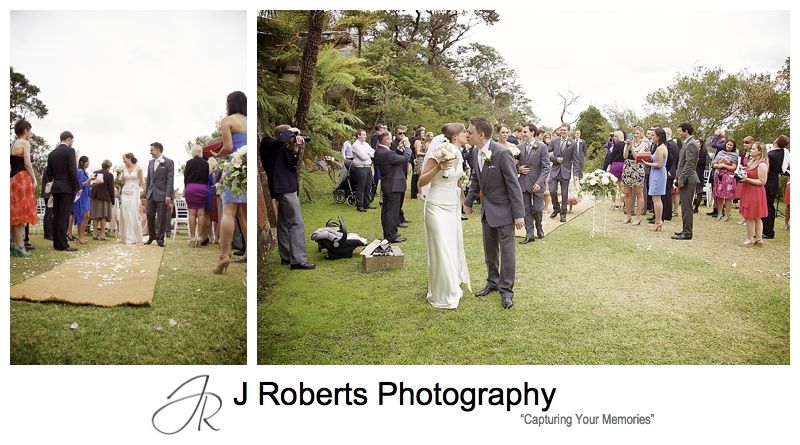 Excited bride and groom just married - sydney wedding photographer 